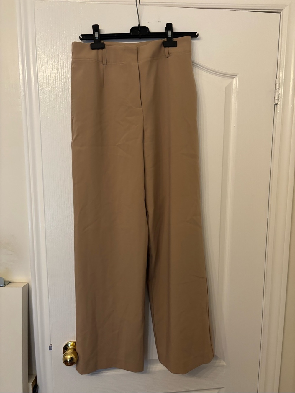 Ever New Wide-Leg High-Waist Pants in Tan